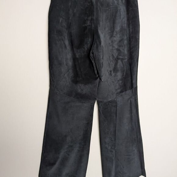 Vintage Danier Black Suede Bootcut Pants Size 12 Made in Canada, Lined - Picture 4 of 8